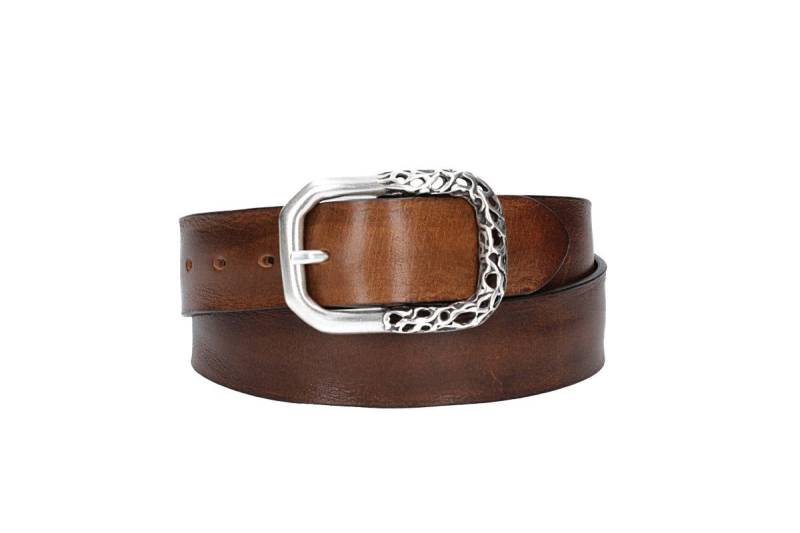 Leder Bazlen Ledergürtel in Cognac 40mm mit Schmuck-Vollschließe (LB1161B40K-660, 1-St) sehr weiches Vollrindleder von Leder Bazlen