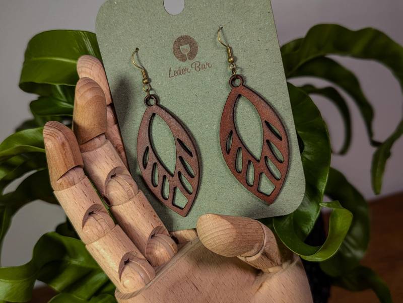 Leder Ohrringe Echtleder Edel Geschenk Für Sie von LederBarShop