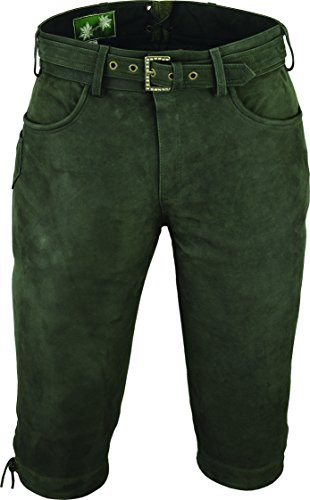 Kniebundhose Leder Nubuk-Fuente Jagdhose- Trachtenlederhose Damen- Damen Kniebundlederhose -Trachten Lederhose mit Gürtel in Braun, Camel, Grün, Trachtenhose Knielang (36, Olive) von LederGwand