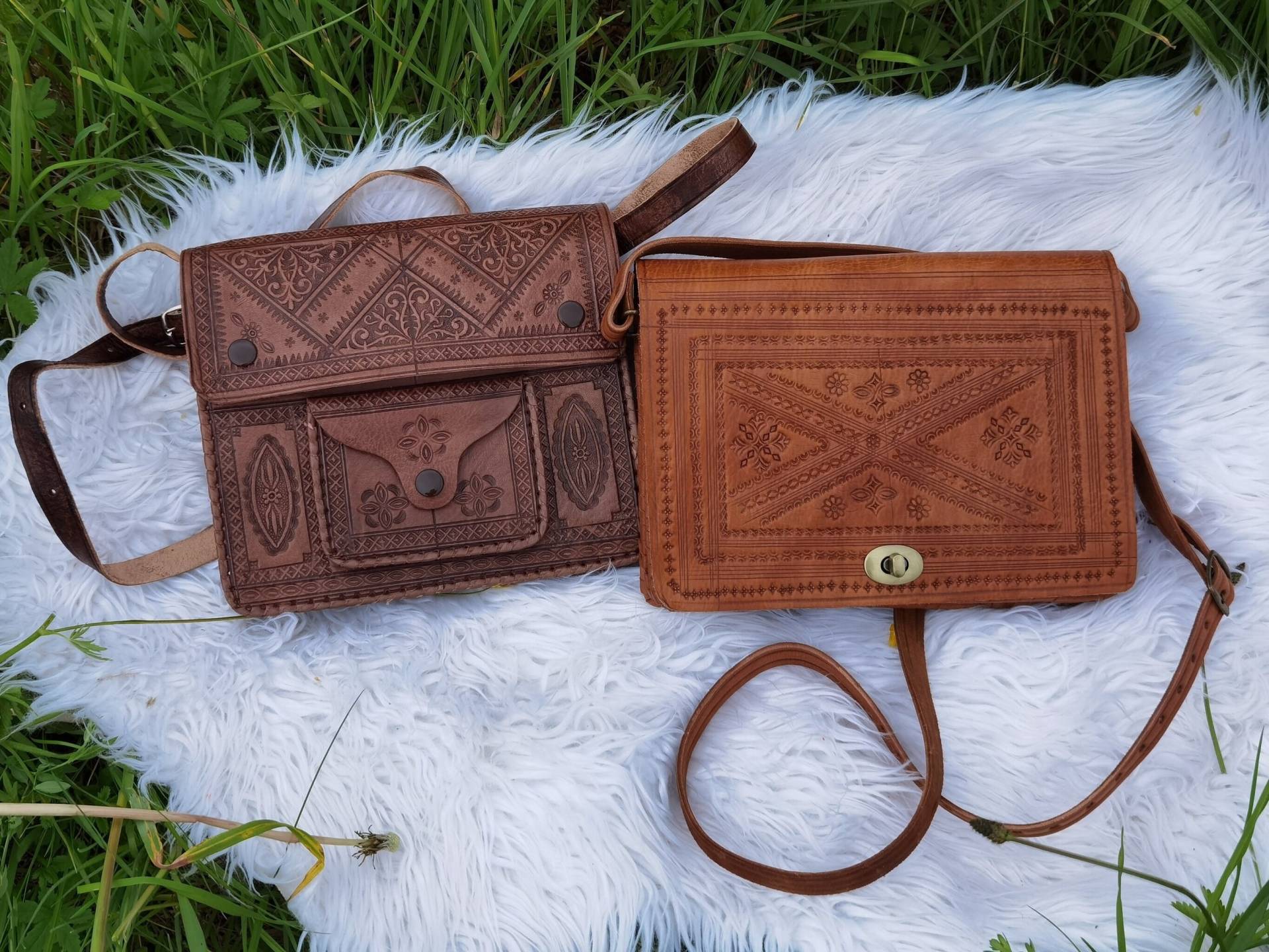 Leather Bag, Handmade Genuine Leather Shoulder Gift For Women, Unisex Souvenir Of Morocco, Besace, Artisanal von LederHandwerkDesign