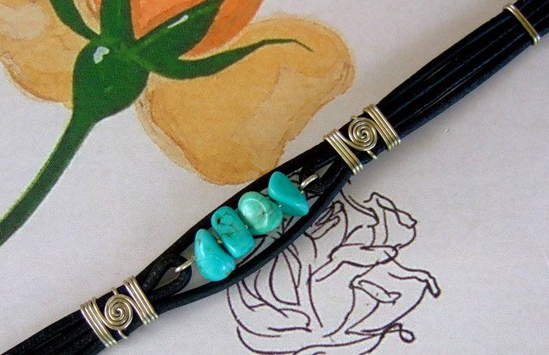 Lederarmband Halbedelstein "Turqoise" von LederPlus