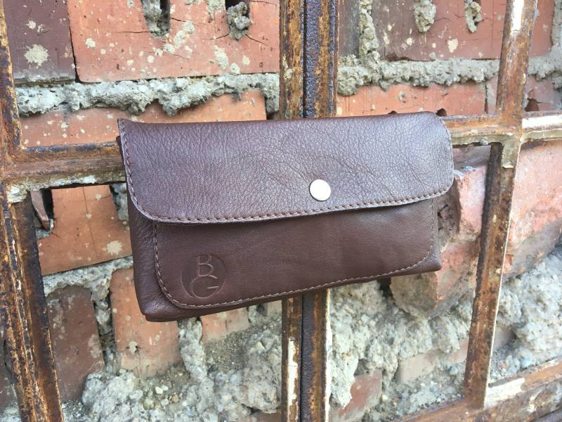 Großer Geldbeutel Mit Vielen Fächern // Geldkarten, Münzen Und Geldscheine Portemonnaie Braun Handmade in Germany von LederStichundCo