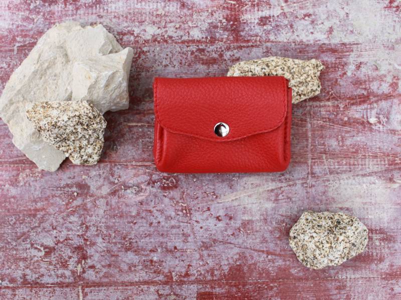 Kleiner Geldbeutel Mit 3 Fächer, Etui Für Geldkarten, Leder, Handmade in Germany von LederStichundCo