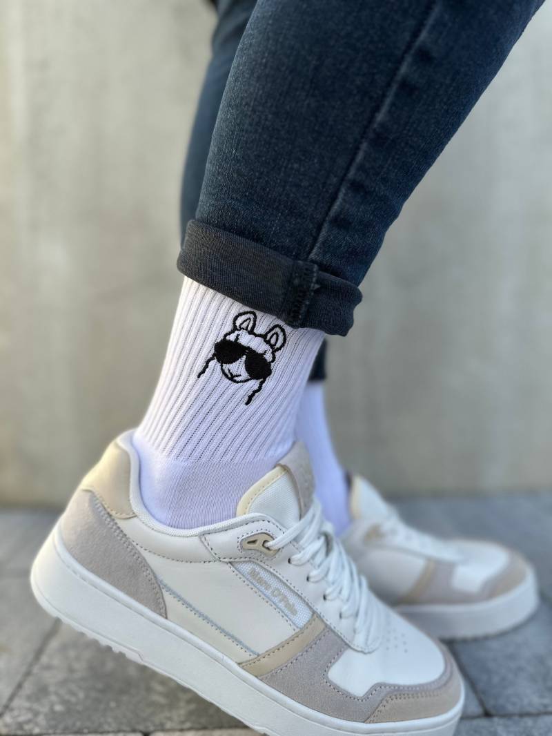 Socken Bestickt - Lama von LederStichundCo