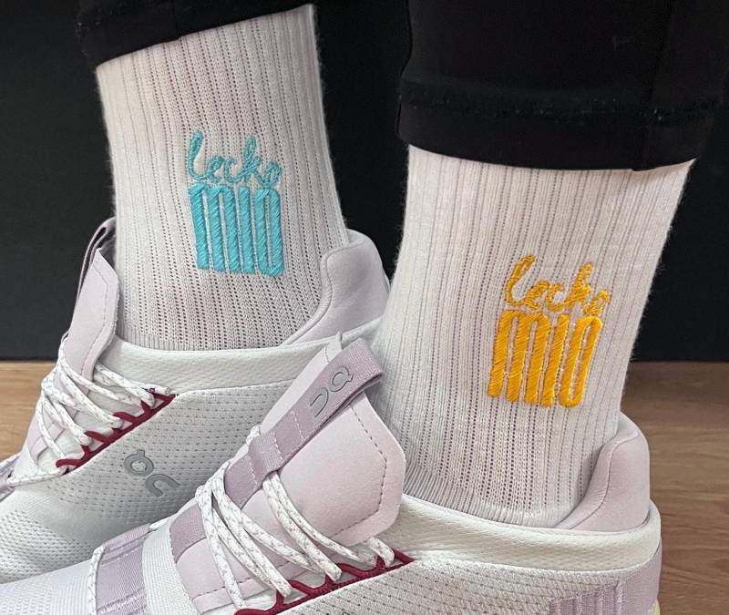 Socken Bestickt - Lecko Mio von LederStichundCo