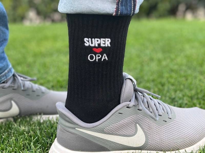 Superopa - Socken Bestickt Geschenk Für Opa Vatertag von LederStichundCo