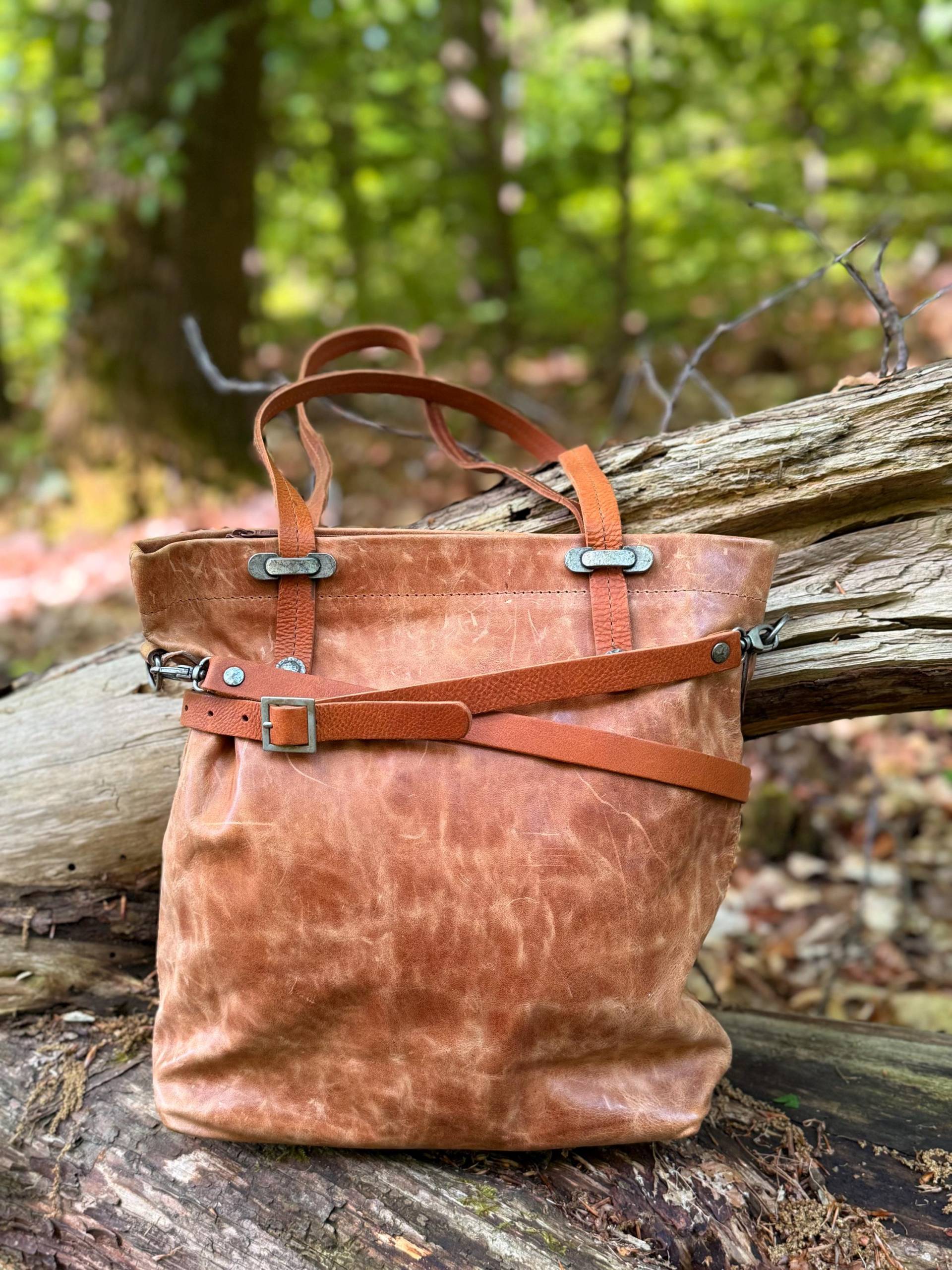 Ledertasche Damen Umhängetasche Crossbody Braun Vintage Handmade - Echte Leder Schultertasche Aus Österreich von LederTaschenStore