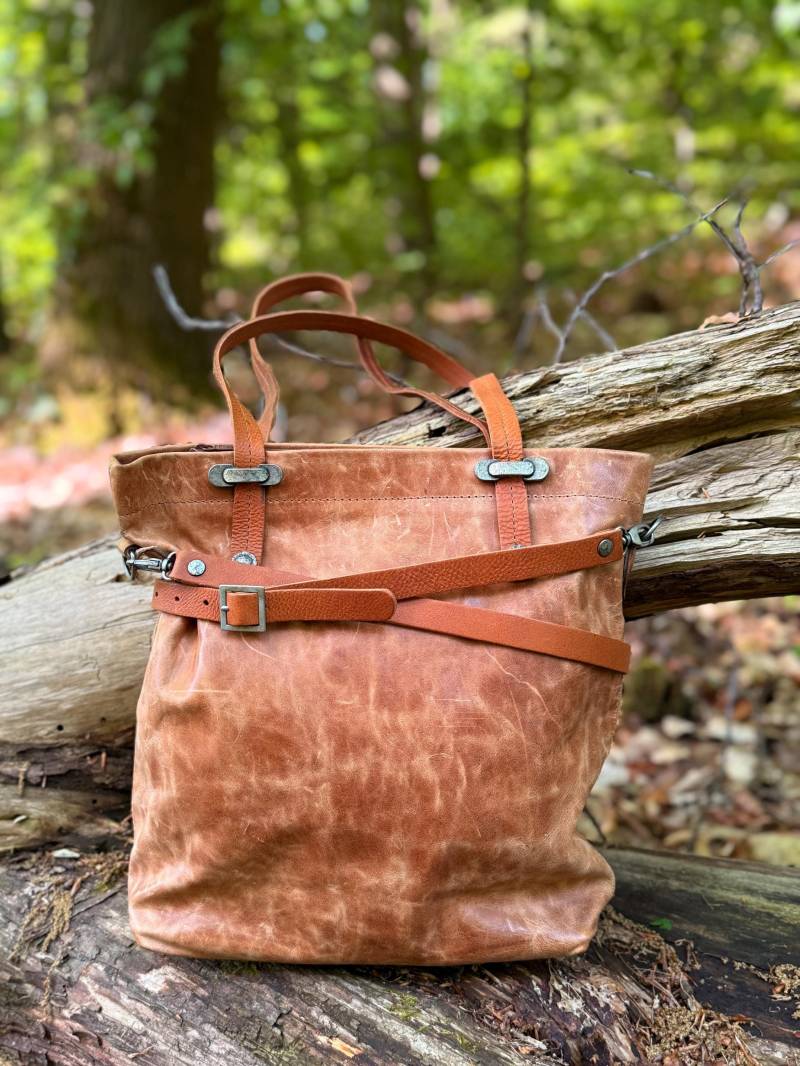 Ledertasche Damen Umhängetasche Crossbody Braun Vintage Handmade - Echte Leder Schultertasche Aus Österreich von LederTaschenStore