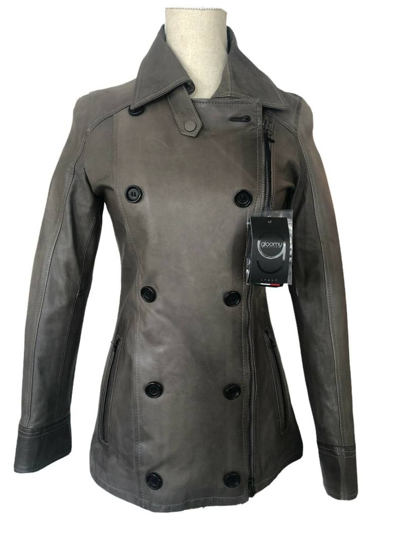 Lederjacke Damen Grau Echt Leder Weichem Lammleder Blesa Jacke Große 36 von Lederbazar