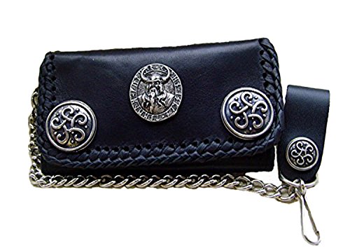 Biker Leder Geldbörse Wallet Odin Amulette Leder Farbe Schwarz von Lederecke Konstanz