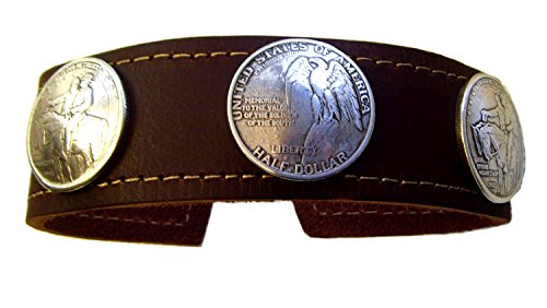 Leder Armband Half Dollar 3,6 cm breit Armschmuck Farbe braun von Lederecke Konstanz