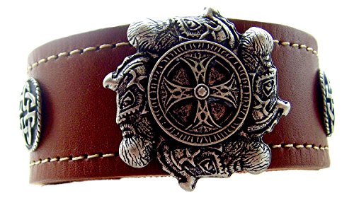 Leder-Armband Walhalla 3,6 cm breit Armschmuck Leder-Farbe braun von Lederecke Konstanz