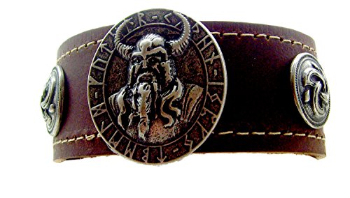Lederarmband Odins Amulette Farbe Braun Trischel von Lederecke Konstanz