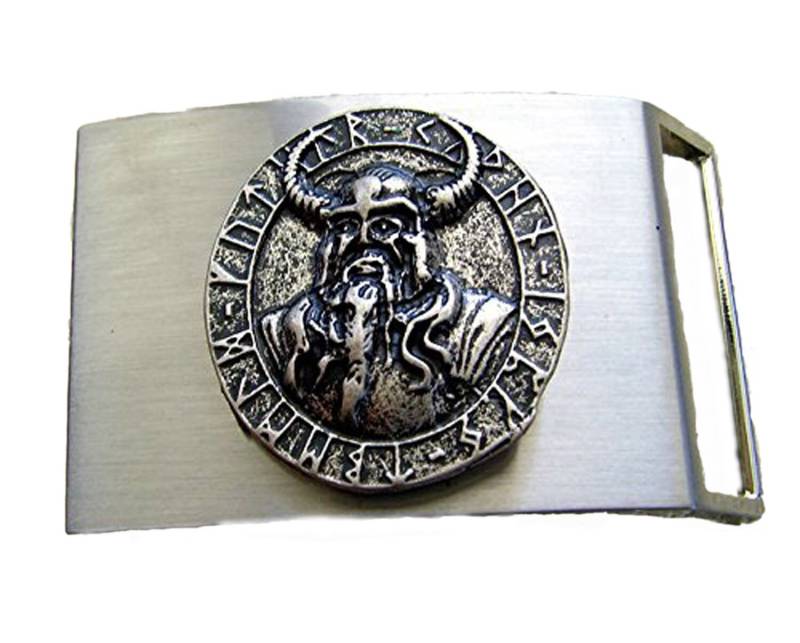 Koppel Odin-Amulett Gürtelschnalle Buckle Gürtelschließe Außen Ca. 7 X 4, 5 cm Gürtelaufnahme 4cm von LedereckeKonstanz