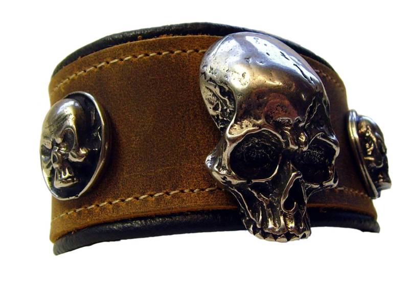 Lederarmband Big-Skull Totenkopf 2-Farbig Armband Lederarmband Big-Skull Totenkopf 2-Farbig Armband von LedereckeKonstanz