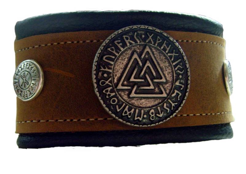 Lederarmband Wotanknoten 2-Farbig Armband Viking von LedereckeKonstanz
