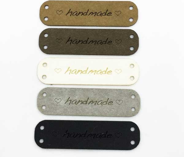 Labels Aus Snappap "Handmade", 40 X 10 Mm Vegan, Aufnäher Mit Der Aufschrift Handmade, Veganes Handmade-Label von Lederetikett