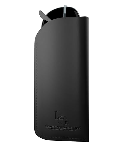 Lederfabrik Garnier® Brillenetui Schwarz - Weiches Kunstleder mit Samt-Innenfutter - Langlebig & Handgefertigt, Brillenhülle - Nachhaltig & Made in Germany von Lederfabrik Garnier