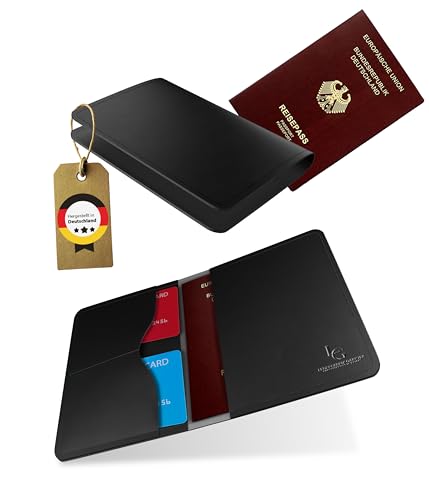 Lederfabrik Garnier® Reisepasshülle aus recyceltem Leder – Für Reisepass, Kreditkarte, Impfausweis – Made in DE – Kompakt und leicht, Travel Wallet von Lederfabrik Garnier