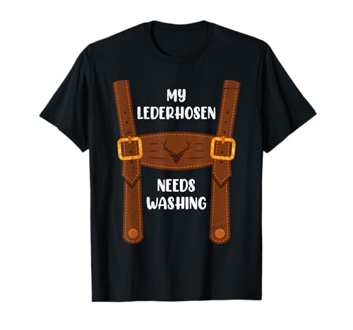 Meine Lederhose ist in der Wäsche Ersatz Tracht Herren T-Shirt von Lederhose Geschenk bayrisches Trachtenshirt Herren
