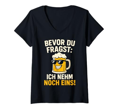 Damen Oktoberfest Lederhosn Wiesen Dirndl Ersatz Tracht Trachten T-Shirt mit V-Ausschnitt von Lederhosen Dirndel Wiesn Trachtenshirt Bayrisch