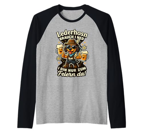 Oktoberfest Lederhosn Wiesen Dirndl Ersatz Tracht Trachten Raglan von Lederhosen Dirndel Wiesn Trachtenshirt Bayrisch