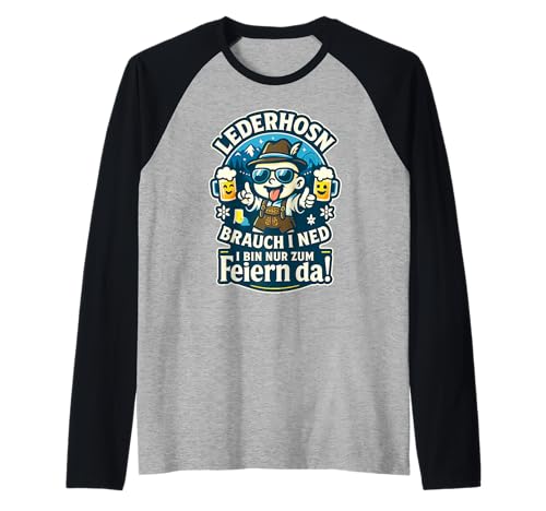 Oktoberfest Lederhosn Wiesen Dirndl Ersatz Tracht Trachten Raglan von Lederhosen Dirndel Wiesn Trachtenshirt Bayrisch