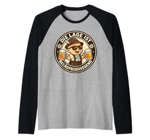 Oktoberfest Lederhosn Wiesen Dirndl Ersatz Tracht Trachten Raglan von Lederhosen Dirndel Wiesn Trachtenshirt Bayrisch