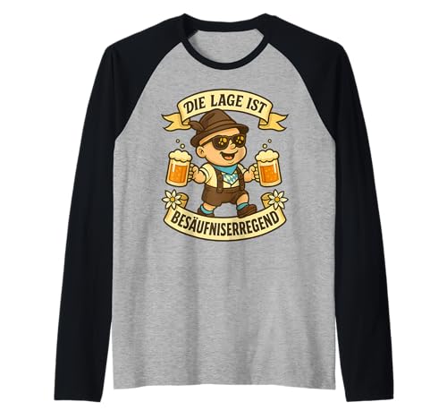 Oktoberfest Lederhosn Wiesen Dirndl Ersatz Tracht Trachten Raglan Oktoberfest Lederhosn Wiesen Dirndl Ersatz Tracht Trachten Raglan von Lederhosen Dirndel Wiesn Trachtenshirt Bayrisch