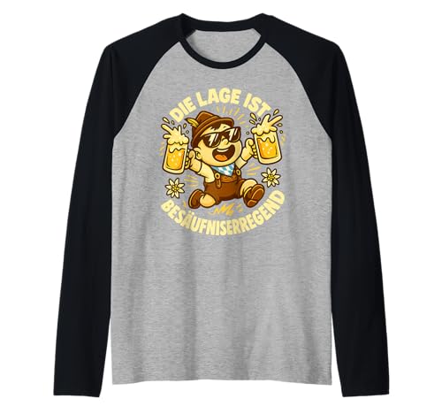 Oktoberfest Lederhosn Wiesen Dirndl Ersatz Tracht Trachten Raglan von Lederhosen Dirndel Wiesn Trachtenshirt Bayrisch