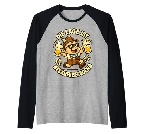 Oktoberfest Lederhosn Wiesen Dirndl Ersatz Tracht Trachten Raglan von Lederhosen Dirndel Wiesn Trachtenshirt Bayrisch