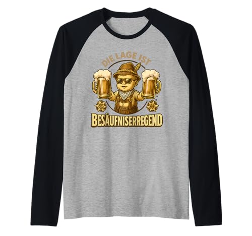 Oktoberfest Lederhosn Wiesen Dirndl Ersatz Tracht Trachten Raglan Oktoberfest Lederhosn Wiesen Dirndl Ersatz Tracht Trachten Raglan von Lederhosen Dirndel Wiesn Trachtenshirt Bayrisch
