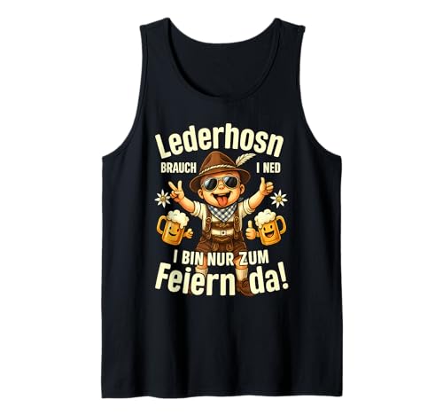 Oktoberfest Lederhosn Wiesen Dirndl Ersatz Tracht Trachten Tank Top von Lederhosen Dirndel Wiesn Trachtenshirt Bayrisch