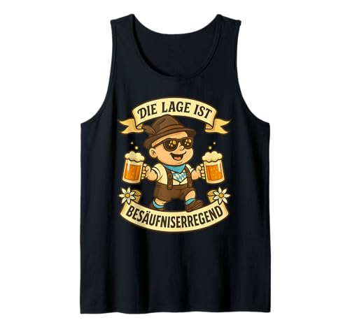 Oktoberfest Lederhosn Wiesen Dirndl Ersatz Tracht Trachten Tank Top von Lederhosen Dirndel Wiesn Trachtenshirt Bayrisch