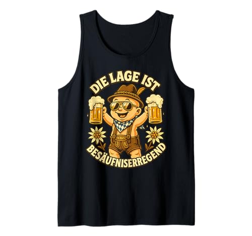 Oktoberfest Lederhosn Wiesen Dirndl Ersatz Tracht Trachten Tank Top von Lederhosen Dirndel Wiesn Trachtenshirt Bayrisch