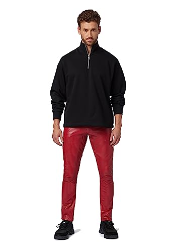 Herren Lederhose Jonny - Premium Lamm Nappa Leder (Echtleder) (as3, Numeric, Numeric_31, Slim, Regular, Rot) von Lederjacke