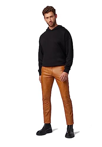 Herren Lederhose Jonny - Premium Lamm Nappa Leder (Echtleder) (as3, Numeric, Numeric_32, Slim, Regular, Cognac Braun) von Lederjacke