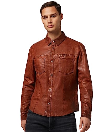 Lederhemd Lucas – wendbares Herren Hemd (Slim Fit) - echtes Premium Lamm Leder von Lederjacke