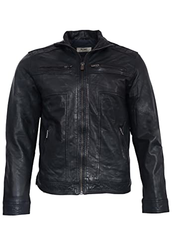 Lederjacke Albat – Herren Biker Jacke aus Premium Lamm Leder (Echtleder) von Lederjacke