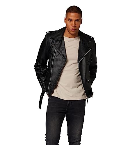 Lederjacke Brando - Herren Biker Premium Büffel Echtleder von Lederjacke