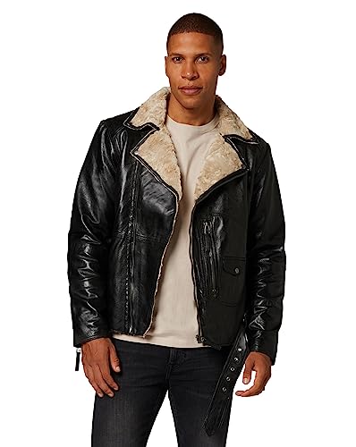 Lederjacke Ricky – Herren Biker Fellfütterung – Premium Lamm Echtleder von Lederjacke