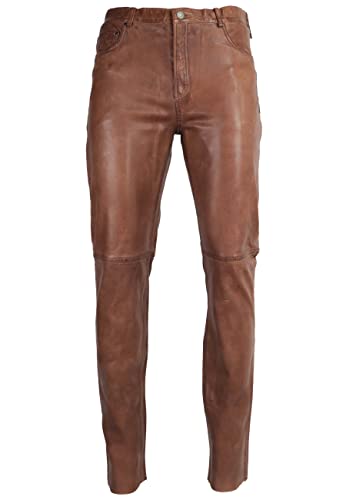 Lederjacke Trenton – Herren Lederhose im klassischem 5-Pocket-Stil - Lederjeans aus Premium Lammleder (Echtleder) von Lederjacke