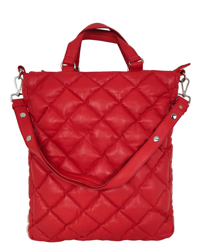 Lederjacken24 Handtasche Enja, Damen Echtleder Lederhandtasche Handtasche Lammnappa rot von Lederjacken24