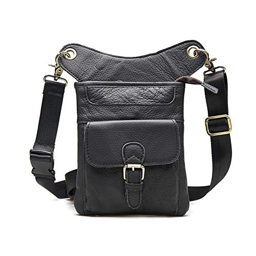 Echtleder Gürteltasche Bauchtasche Herren & Damen klein mit Handy Fach zum Arbeit Freizeit 80er schwarz Brown grau Kaffee von Leathario