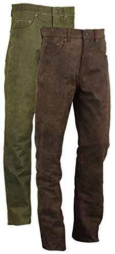 Fuente Antik Jagd Lederhose Herren- Lederhose Damen lang - Lederjeans- Echt Leder, Lederhose Jeans 501 Braun antik- Motorrad Lederjeans- Trachten Lederhose lang, Jagd Lederhose (37, Antik Braun) von Lederprofi