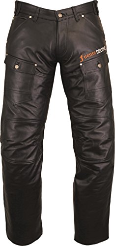 Fuente Delux Biker Lederhose Herren- Motorrad Lederhose Damen lang - Lederjeans Herren- Lederjeans Damen, Lederhose Jeans 501 - Motorrad Lederjeans- 1A Qualität Nappa | große Größen von Lederprofi