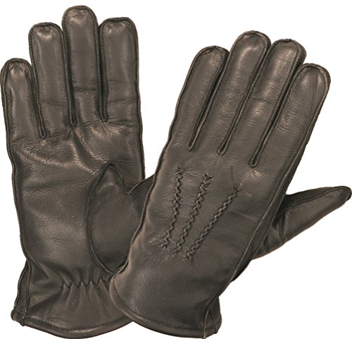 Fuente Lederhandschuhe Herren Damen Echtleder mit Futter, Fahrerhandschuhe Reithandschuhe Leder- Leder Handschuhe gefüttert Herren Damen, Schwarz, Braun (6,5, Schwarz) von Lederprofi