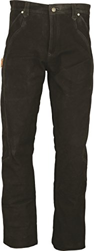 Fuente Lederhose Herren/Damen lang - Lederjeans- Echt Leder, Lederhose Jeans 501 Schwarz- Motorrad Lederjeans- Zimmermannshose Leder- Reithose Leder (37, Schwarz) von Lederprofi