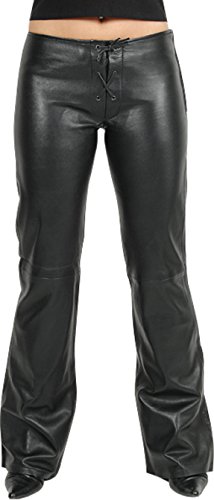 Lederhose Damen lang - Lederjeans- Echt Leder, Lederhose Jeans 501 schwarz mit Reissverschluss- Motorrad Lederjeans- Fuente Moderne Lederhose im Lamm-Nappa (W31, Schwarz) von Lederprofi