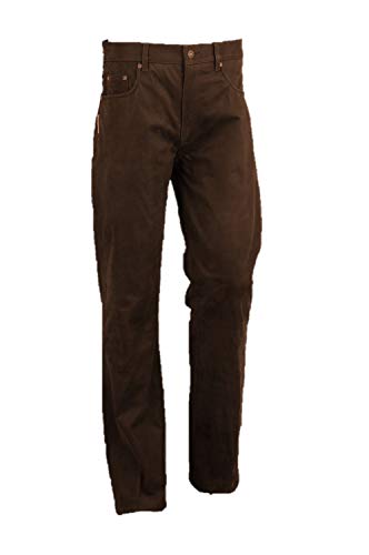 Lederhose lang Herren Damen echtes Nubuk Leder Fuente-Auslauf-Modell (W27/L32 (68-69), Schocko) von Lederprofi